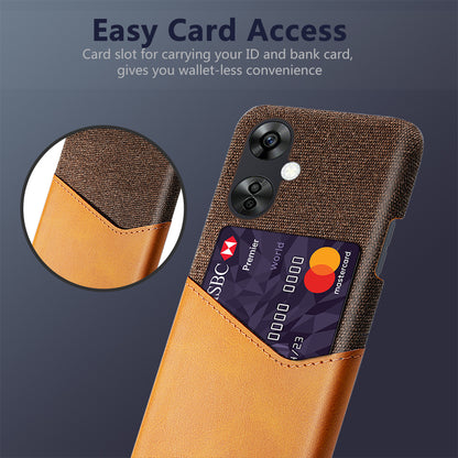 Cloth Texture Phone Case for OnePlus Nord CE3 5G / CE 3 Lite 5G / Nord N30 5G , PU Leather+PC Card Holder Cover