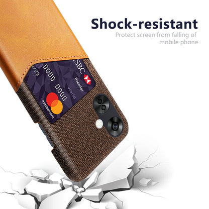 Cloth Texture Phone Case for OnePlus Nord CE3 5G / CE 3 Lite 5G / Nord N30 5G , PU Leather+PC Card Holder Cover