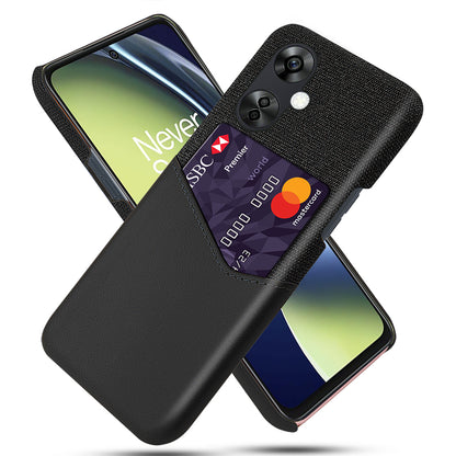 Cloth Texture Phone Case for OnePlus Nord CE3 5G / CE 3 Lite 5G / Nord N30 5G , PU Leather+PC Card Holder Cover