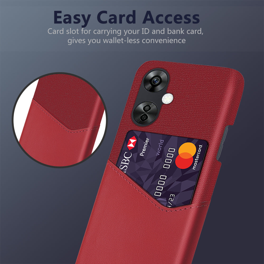 Cloth Texture Phone Case for OnePlus Nord CE3 5G / CE 3 Lite 5G / Nord N30 5G , PU Leather+PC Card Holder Cover