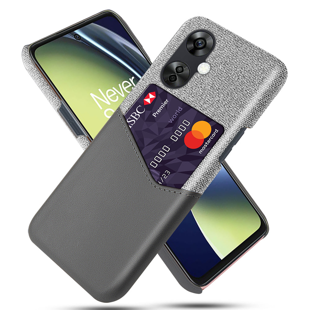 Cloth Texture Phone Case for OnePlus Nord CE3 5G / CE 3 Lite 5G / Nord N30 5G , PU Leather+PC Card Holder Cover