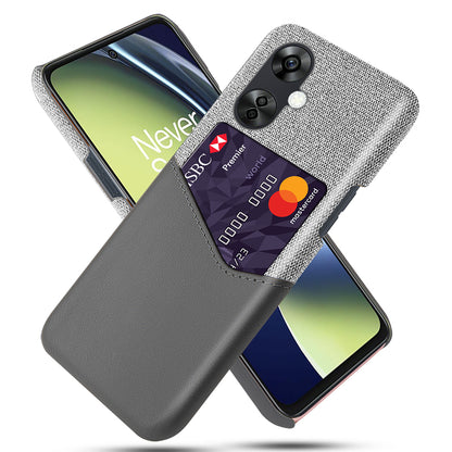 Cloth Texture Phone Case for OnePlus Nord CE3 5G / CE 3 Lite 5G / Nord N30 5G , PU Leather+PC Card Holder Cover
