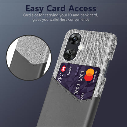 Cloth Texture Phone Case for OnePlus Nord CE3 5G / CE 3 Lite 5G / Nord N30 5G , PU Leather+PC Card Holder Cover