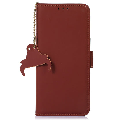 RFID Blocking Genuine Cow Leather Case for Nokia XR21, Wallet Stand Full Protection Phone Cover