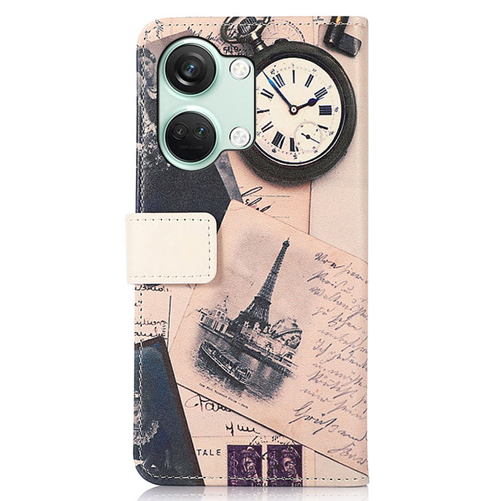PU Leather Case for OnePlus Nord 3 5G / Ace 2V , Pattern Printing Phone Cover with Stand Wallet
