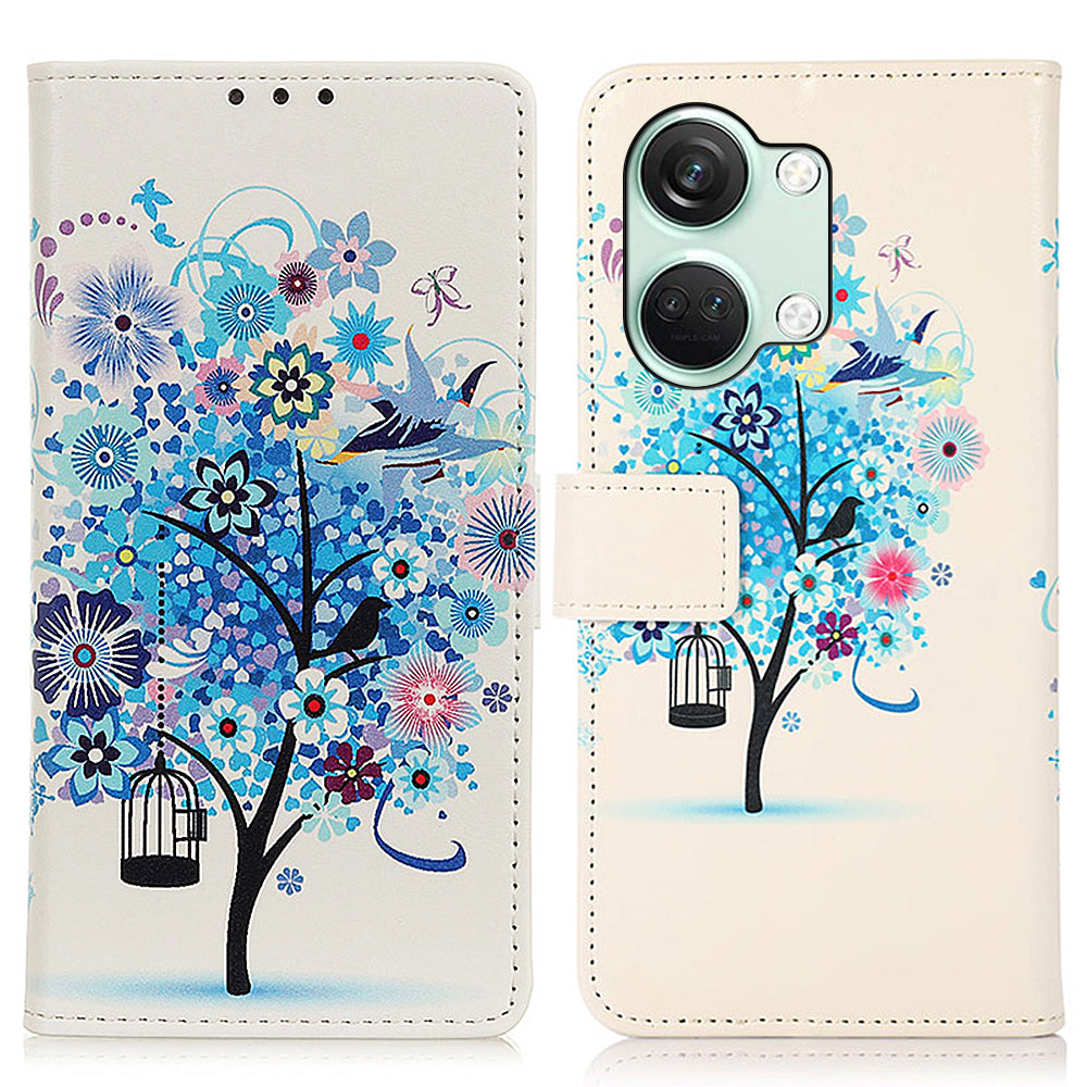 PU Leather Case for OnePlus Nord 3 5G / Ace 2V , Pattern Printing Phone Cover with Stand Wallet