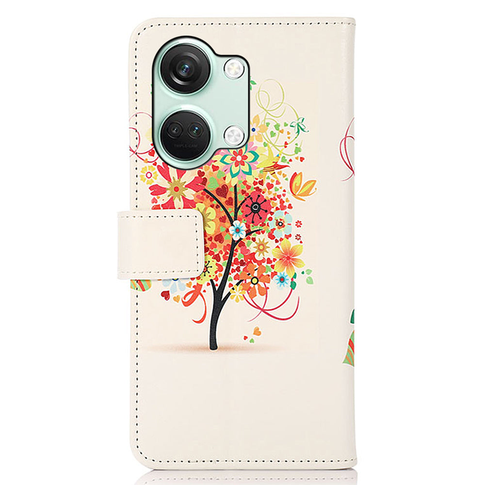 PU Leather Case for OnePlus Nord 3 5G / Ace 2V , Pattern Printing Phone Cover with Stand Wallet