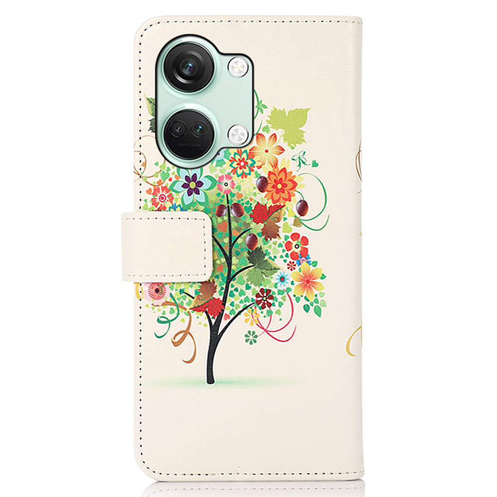 PU Leather Case for OnePlus Nord 3 5G / Ace 2V , Pattern Printing Phone Cover with Stand Wallet