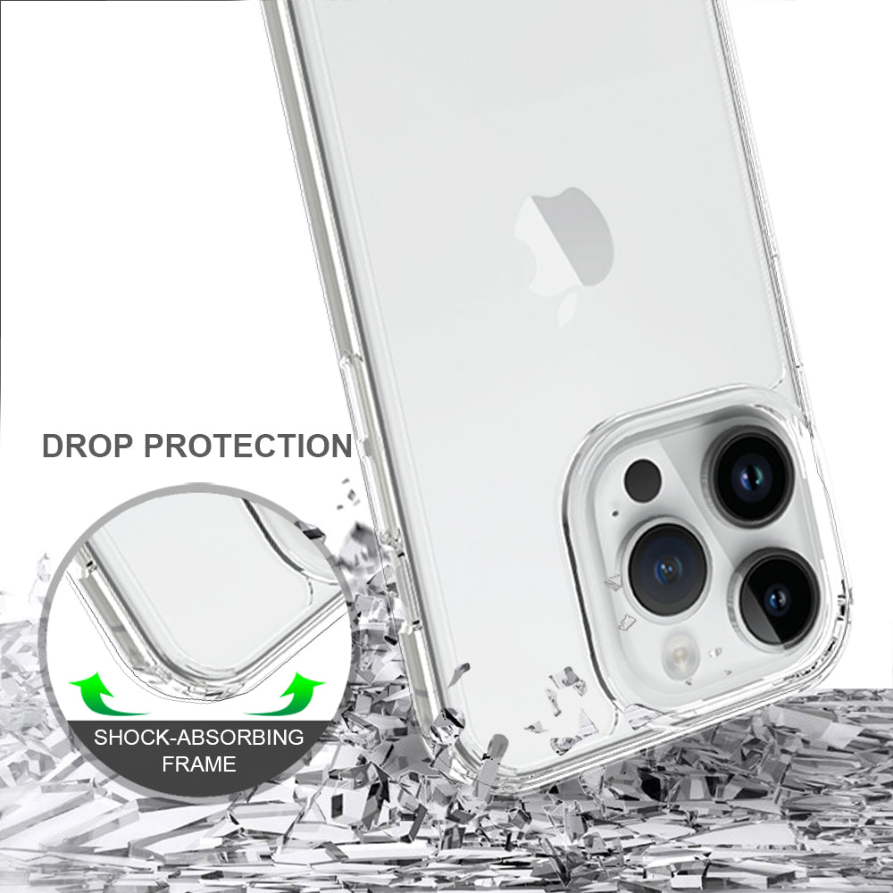 For iPhone 15 Pro Slim-Fit Hybrid Phone Cover Shell Anti-Scratch Clear Acrylic+TPU Mobile Phone Case