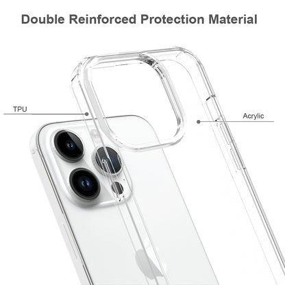 For iPhone 15 Pro Slim-Fit Hybrid Phone Cover Shell Anti-Scratch Clear Acrylic+TPU Mobile Phone Case