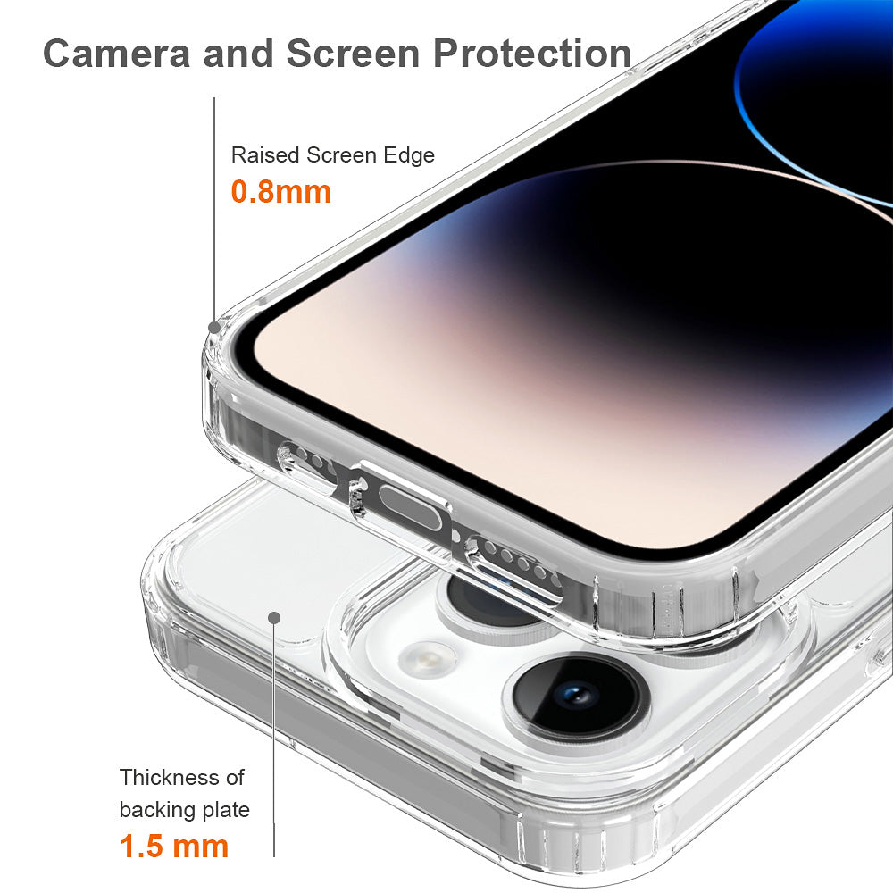 For iPhone 15 Pro Slim-Fit Hybrid Phone Cover Shell Anti-Scratch Clear Acrylic+TPU Mobile Phone Case