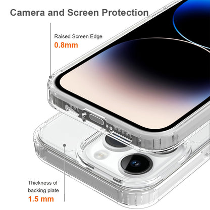 For iPhone 15 Pro Slim-Fit Hybrid Phone Cover Shell Anti-Scratch Clear Acrylic+TPU Mobile Phone Case