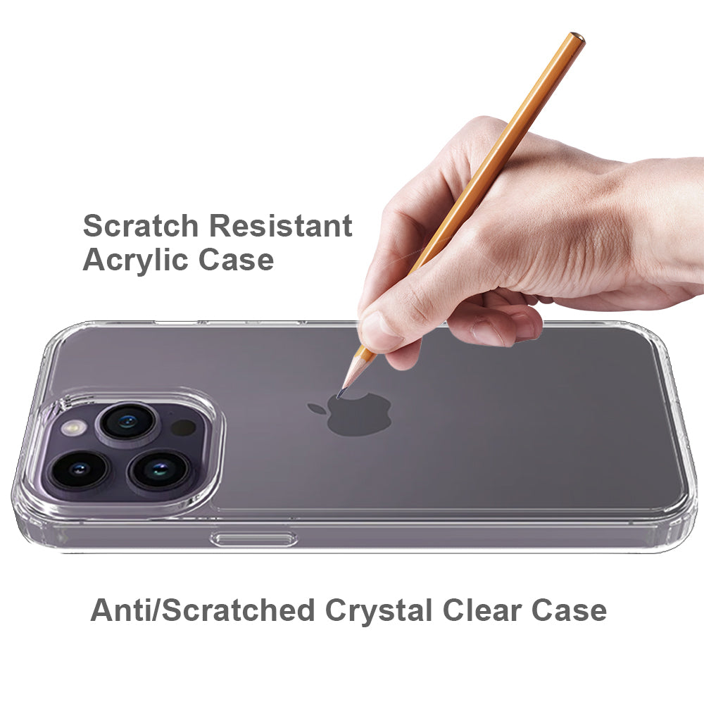 For iPhone 15 Pro Max Shockproof Acrylic+TPU Hybrid Mobile Phone Cover Clear Anti-Scratch Phone Case Shell