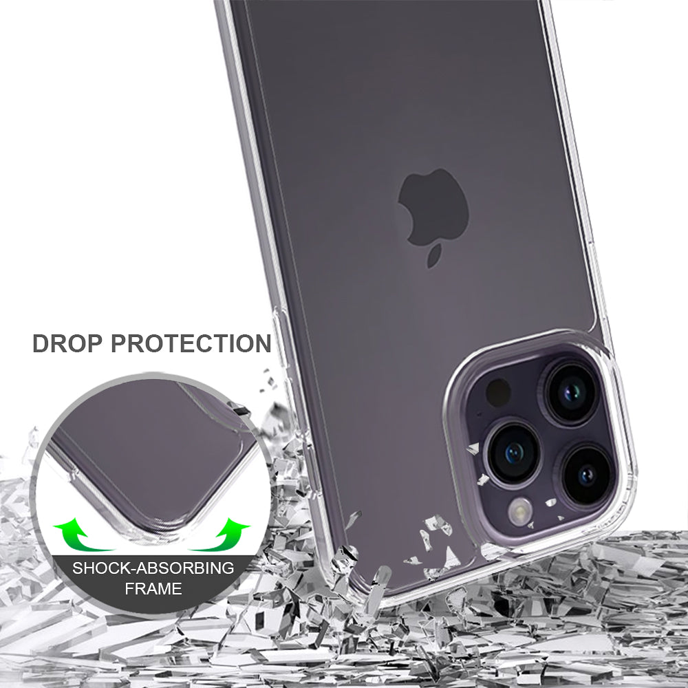For iPhone 15 Pro Max Shockproof Acrylic+TPU Hybrid Mobile Phone Cover Clear Anti-Scratch Phone Case Shell