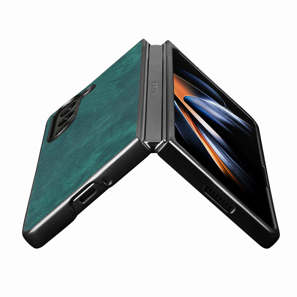 For Samsung Galaxy Z Fold5 5G Vintage PU Leather+PC Phone Case Anti-Scratch Protective Cover