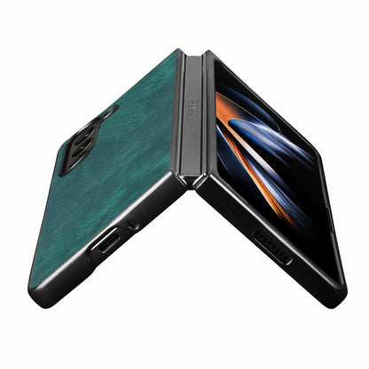 For Samsung Galaxy Z Fold5 5G Vintage PU Leather+PC Phone Case Anti-Scratch Protective Cover