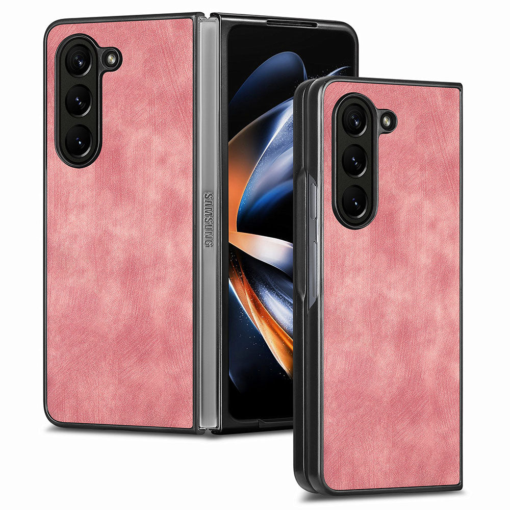 For Samsung Galaxy Z Fold5 5G Vintage PU Leather+PC Phone Case Anti-Scratch Protective Cover