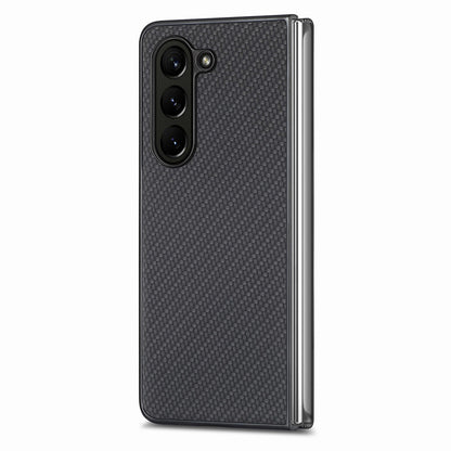 For Samsung Galaxy Z Fold5 5G Carbon Fiber Texture PU Leather+PC Case Precise Cutouts Phone Cover