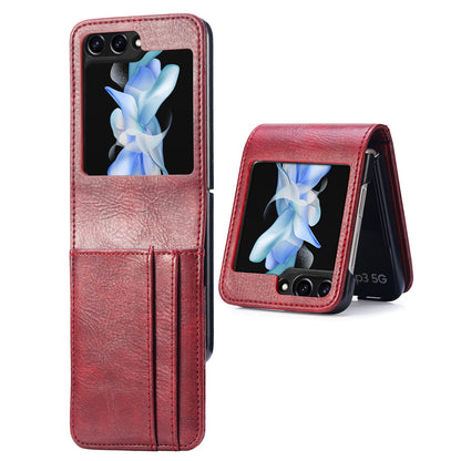 Wallet Phone Case for Samsung Galaxy Z Flip5 5G Anti-Drop PU Leather PC Phone Shell