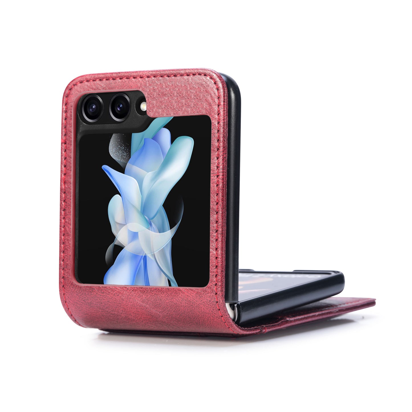 Wallet Phone Case for Samsung Galaxy Z Flip5 5G Anti-Drop PU Leather PC Phone Shell