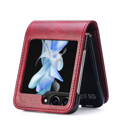 Wallet Phone Case for Samsung Galaxy Z Flip5 5G Anti-Drop PU Leather PC Phone Shell