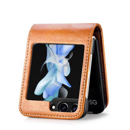 Wallet Phone Case for Samsung Galaxy Z Flip5 5G Anti-Drop PU Leather PC Phone Shell