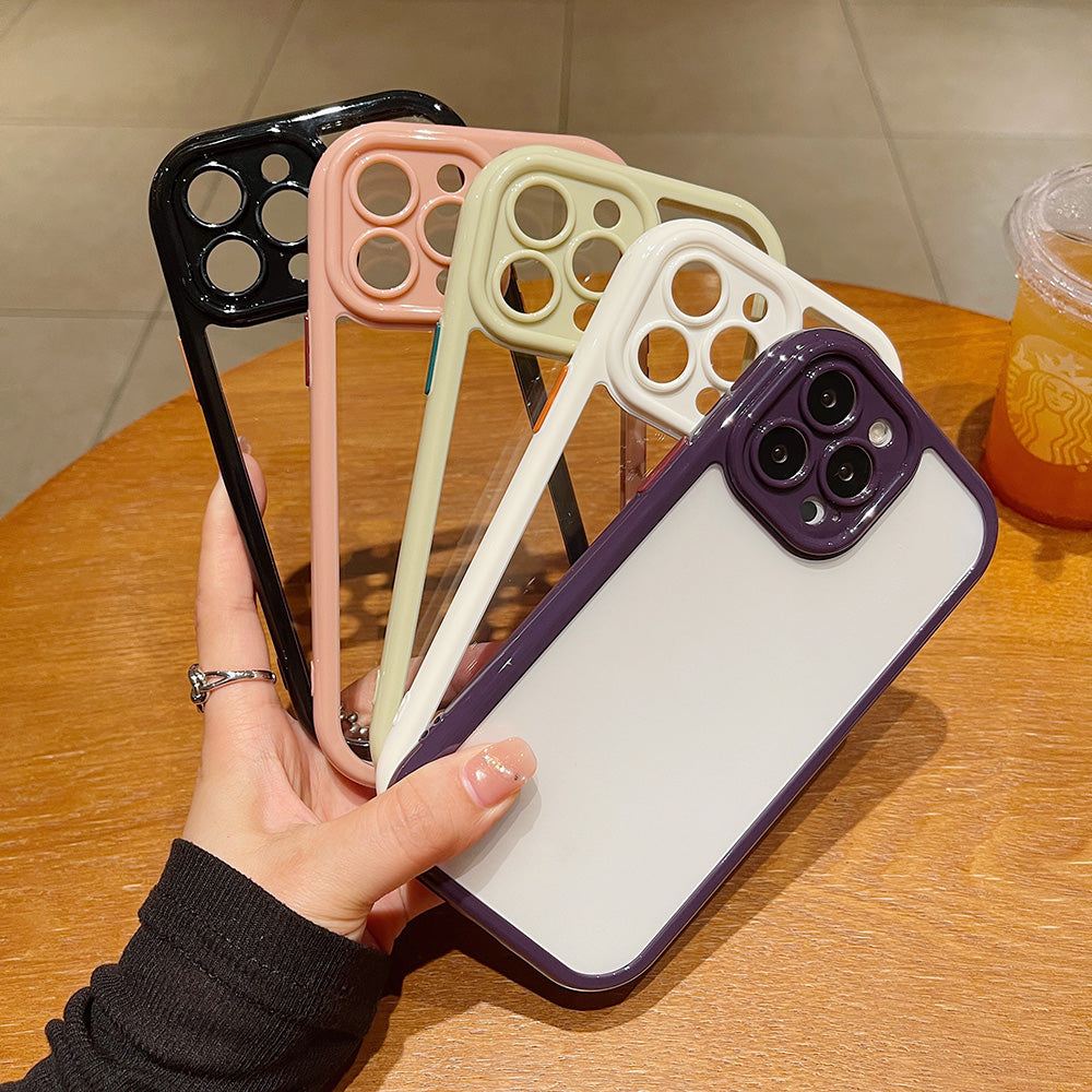 Anti-fall Cover for iPhone 13 Pro Max 6.7 inch Candy Color Frame TPU+Acrylic Phone Case