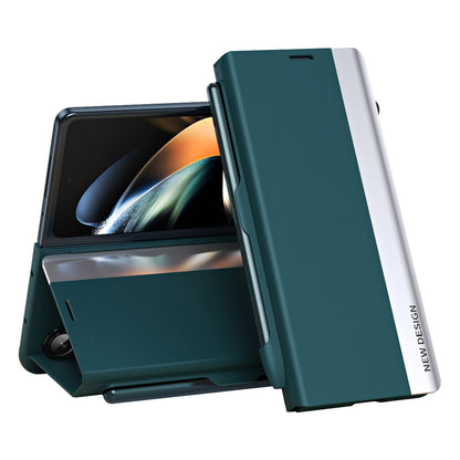 For Samsung Galaxy Z Fold5 5G Shockproof Case PU Leather+PC Phone Cover with Pencil