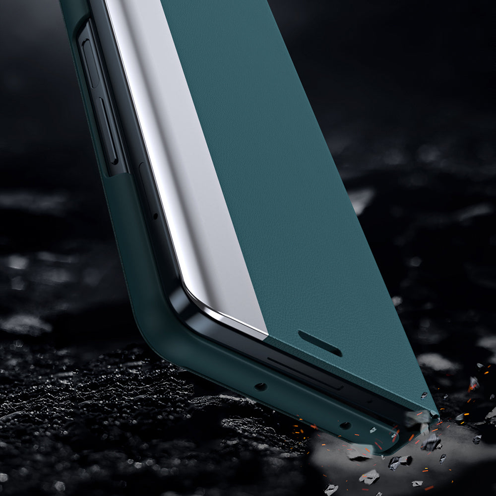 For Samsung Galaxy Z Fold5 5G Shockproof Case PU Leather+PC Phone Cover with Pencil