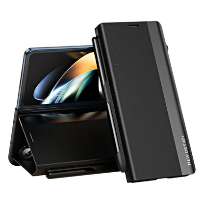 For Samsung Galaxy Z Fold5 5G Shockproof Case PU Leather+PC Phone Cover with Pencil