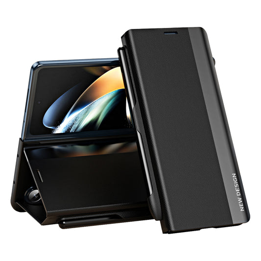 For Samsung Galaxy Z Fold5 5G Shockproof Case PU Leather+PC Phone Cover with Pencil