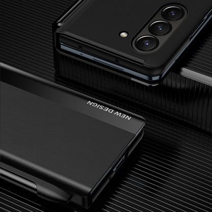 For Samsung Galaxy Z Fold5 5G Shockproof Case PU Leather+PC Phone Cover with Pencil