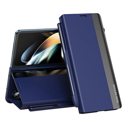 For Samsung Galaxy Z Fold5 5G Shockproof Case PU Leather+PC Phone Cover with Pencil