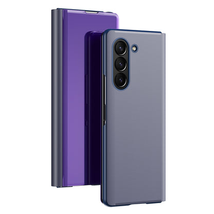 Mirror Surface Phone Case for Samsung Galaxy Z Fold5 5G Electroplating Leather Phone Cover with Stand