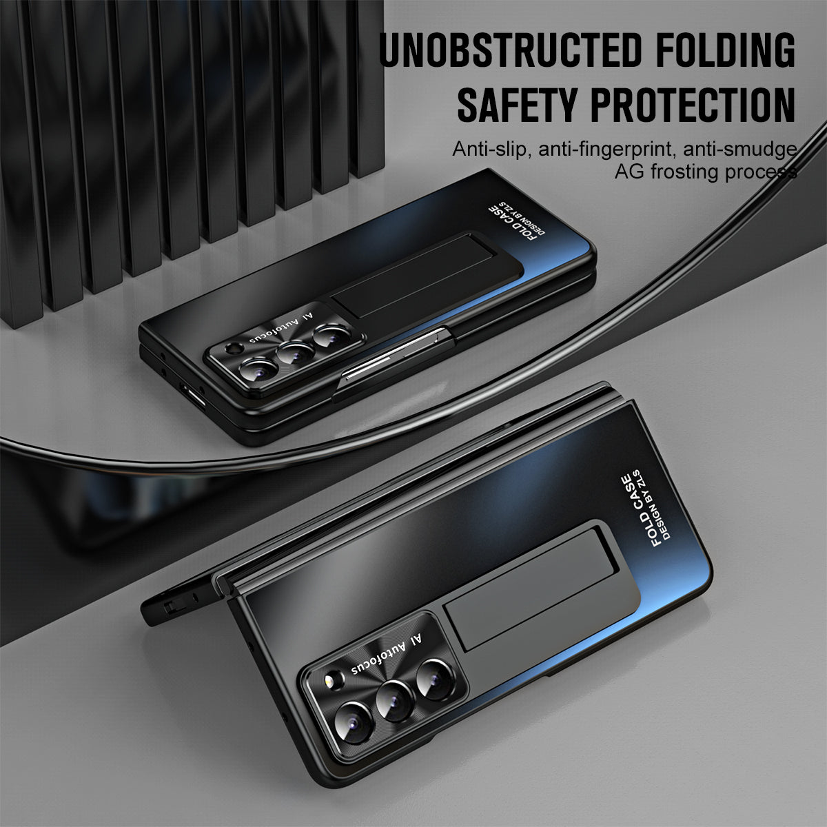 For Samsung Galaxy Z Fold5 5G Hard PC Kickstand Case Shockproof AG Matte Phone Cover