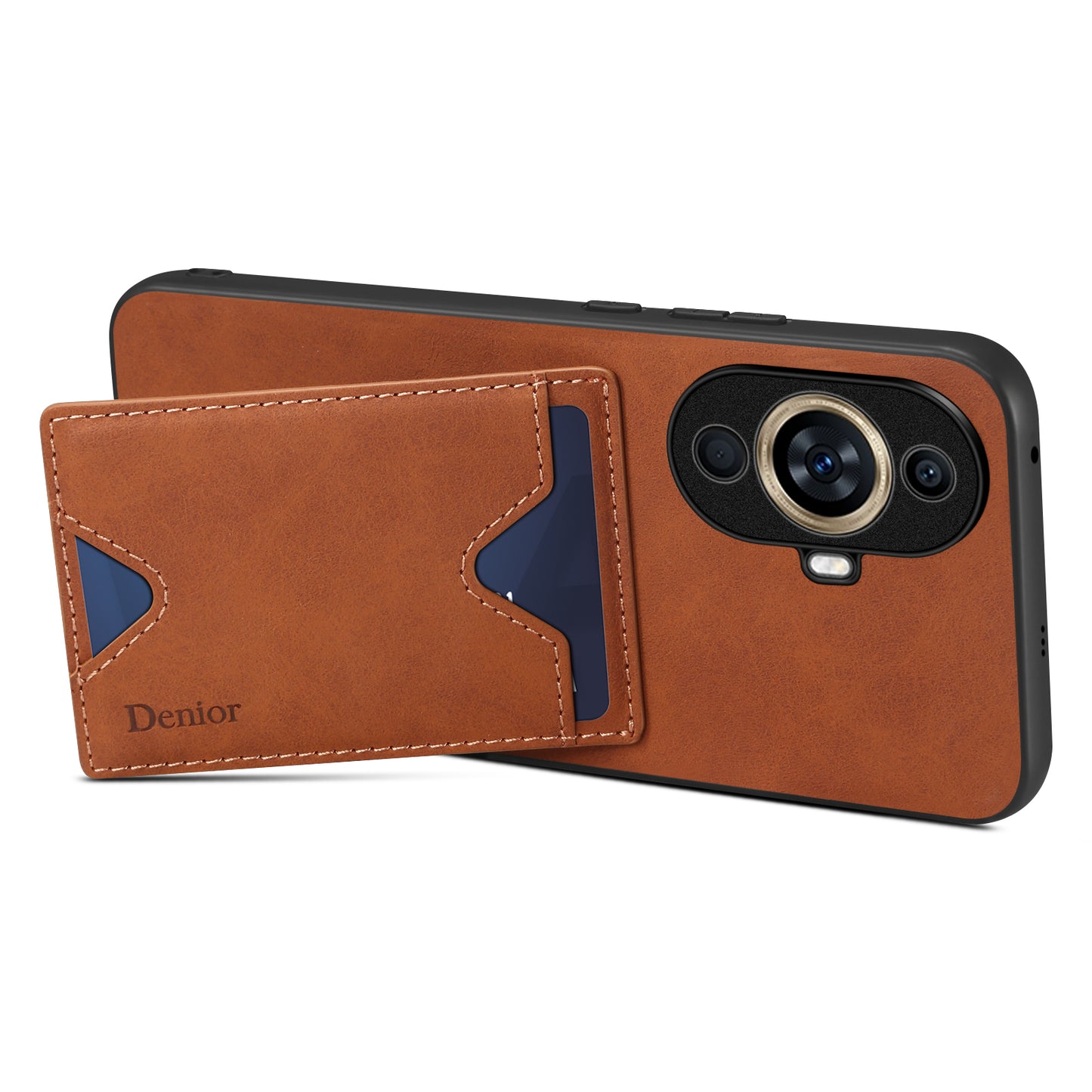 DENIOR For Huawei nova 11 Pro / 11 Ultra Kickstand Card Holder PU Leather Coated TPU Cover Phone Case