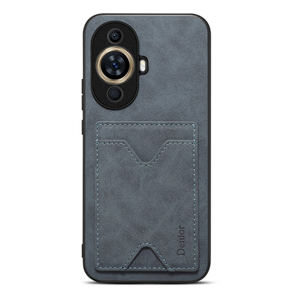 DENIOR For Huawei nova 11 Pro / 11 Ultra Kickstand Card Holder PU Leather Coated TPU Cover Phone Case