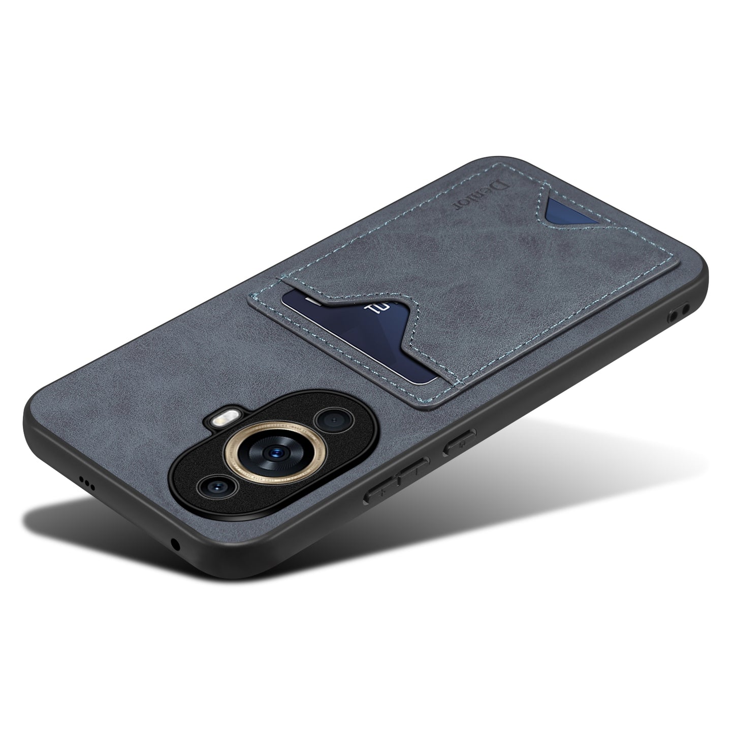 DENIOR For Huawei nova 11 Pro / 11 Ultra Kickstand Card Holder PU Leather Coated TPU Cover Phone Case