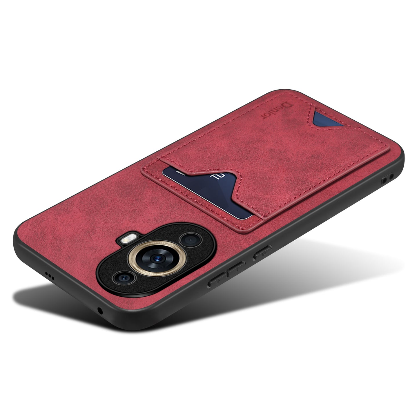 DENIOR For Huawei nova 11 Pro / 11 Ultra Kickstand Card Holder PU Leather Coated TPU Cover Phone Case