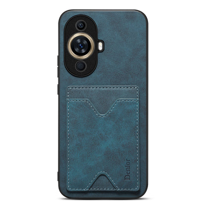 DENIOR For Huawei nova 11 Pro / 11 Ultra Kickstand Card Holder PU Leather Coated TPU Cover Phone Case