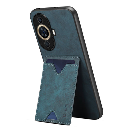 DENIOR For Huawei nova 11 Pro / 11 Ultra Kickstand Card Holder PU Leather Coated TPU Cover Phone Case