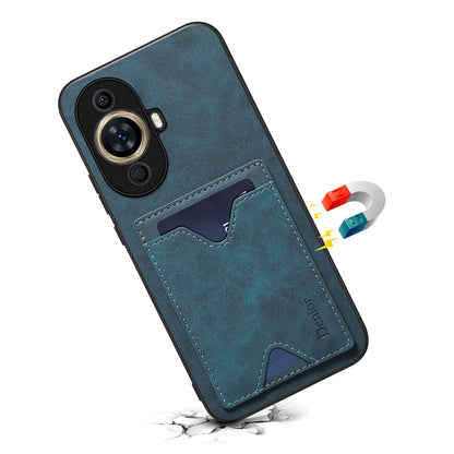DENIOR For Huawei nova 11 Pro / 11 Ultra Kickstand Card Holder PU Leather Coated TPU Cover Phone Case