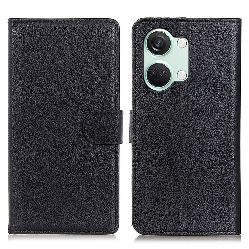 For OnePlus Nord 3 5G / Ace 2V Litchi Texture Wallet Stand Cover PU Leather Shockproof Phone Case