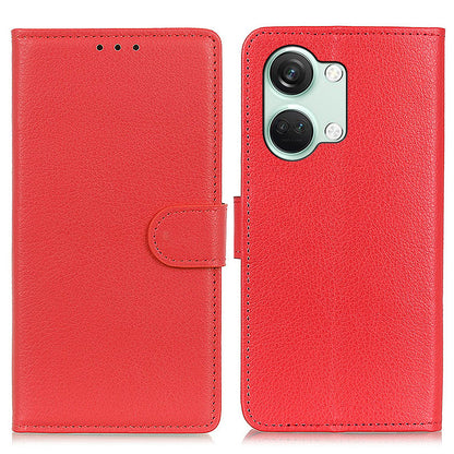For OnePlus Nord 3 5G / Ace 2V Litchi Texture Wallet Stand Cover PU Leather Shockproof Phone Case