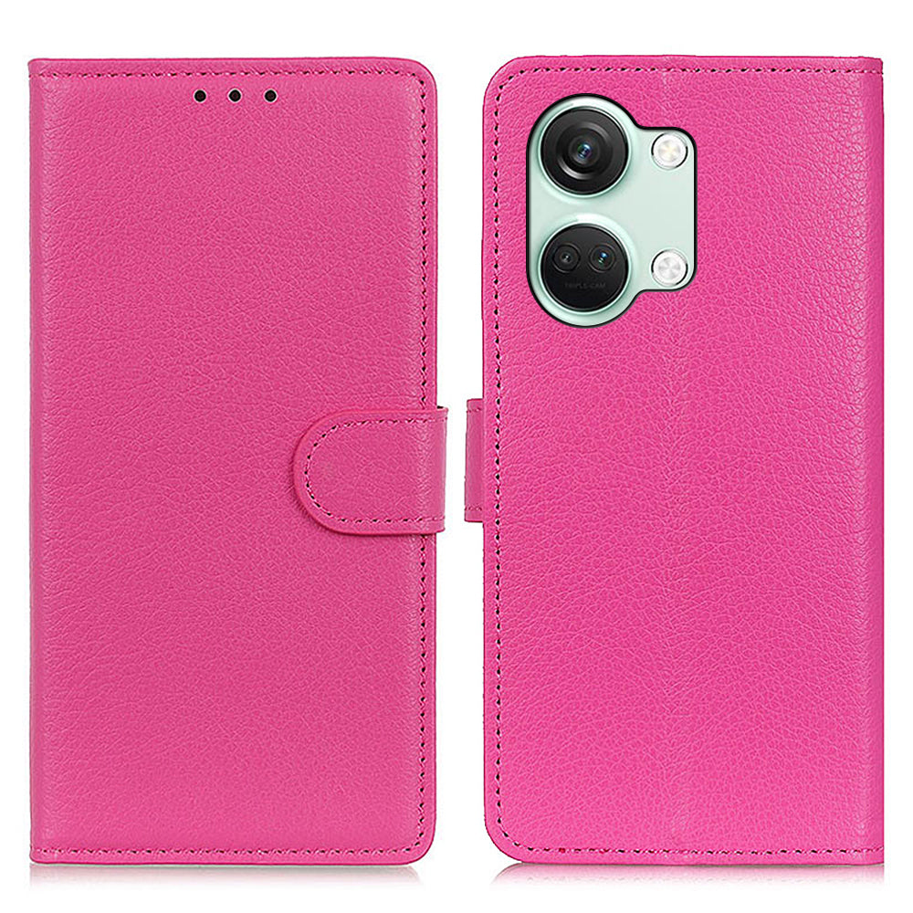 For OnePlus Nord 3 5G / Ace 2V Litchi Texture Wallet Stand Cover PU Leather Shockproof Phone Case