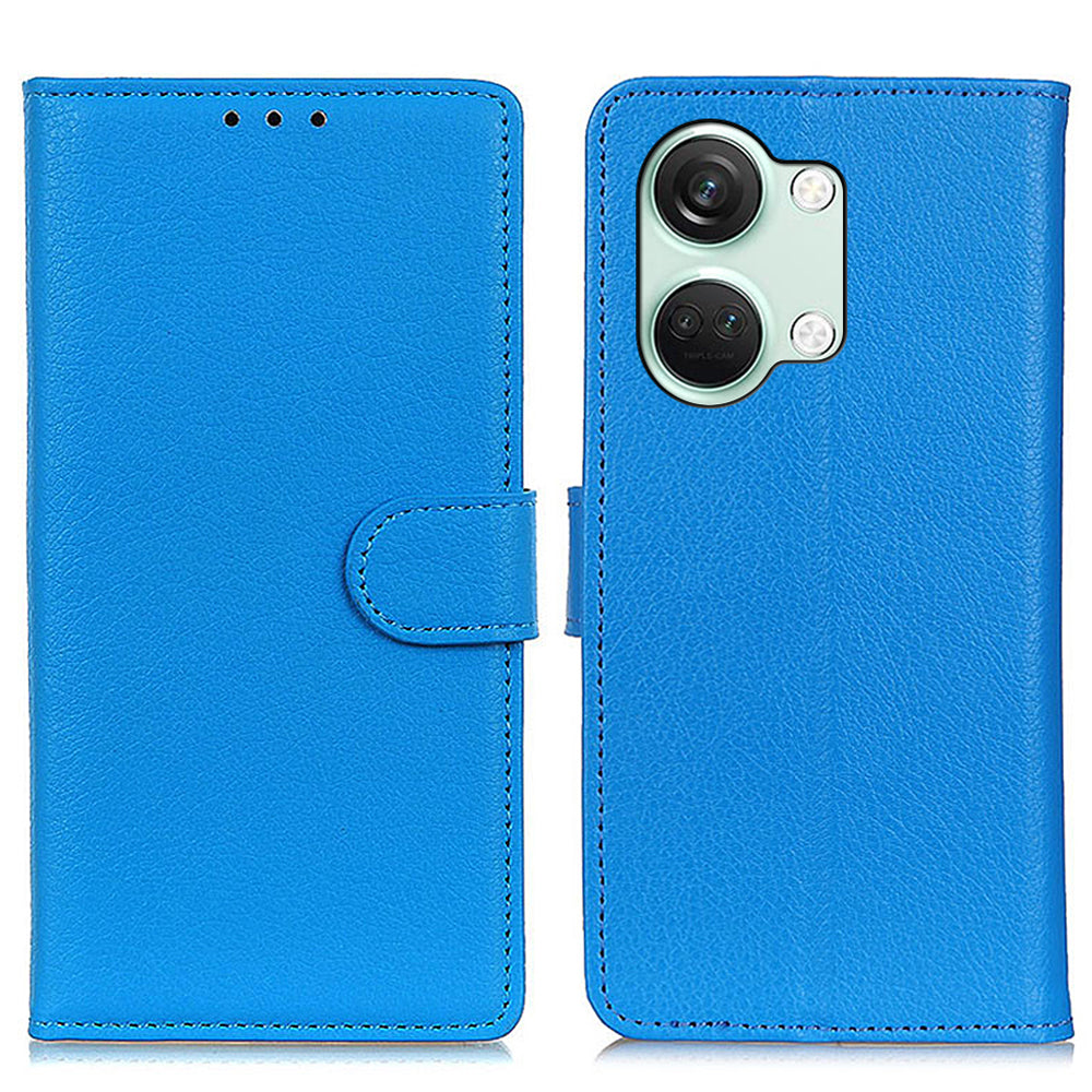 For OnePlus Nord 3 5G / Ace 2V Litchi Texture Wallet Stand Cover PU Leather Shockproof Phone Case