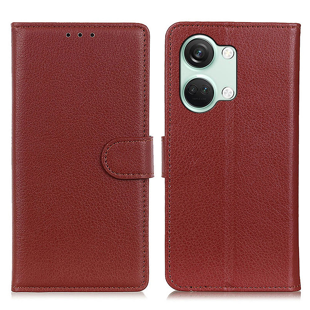For OnePlus Nord 3 5G / Ace 2V Litchi Texture Wallet Stand Cover PU Leather Shockproof Phone Case
