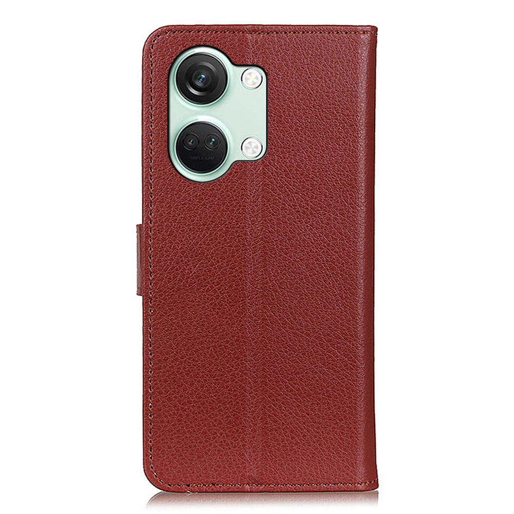 For OnePlus Nord 3 5G / Ace 2V Litchi Texture Wallet Stand Cover PU Leather Shockproof Phone Case