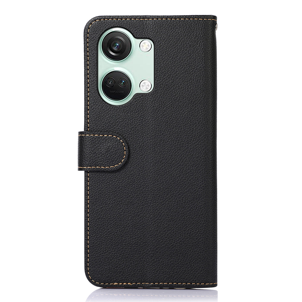 KHAZNEH For OnePlus Nord 3 5G / Ace 2V Phone Case PU Leather Litchi Texture RFID Blocking Stand Wallet Cover