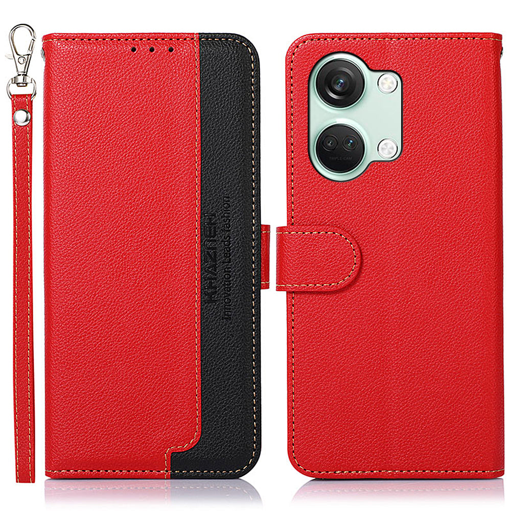 KHAZNEH For OnePlus Nord 3 5G / Ace 2V Phone Case PU Leather Litchi Texture RFID Blocking Stand Wallet Cover
